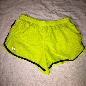 Bright yellow running shorts